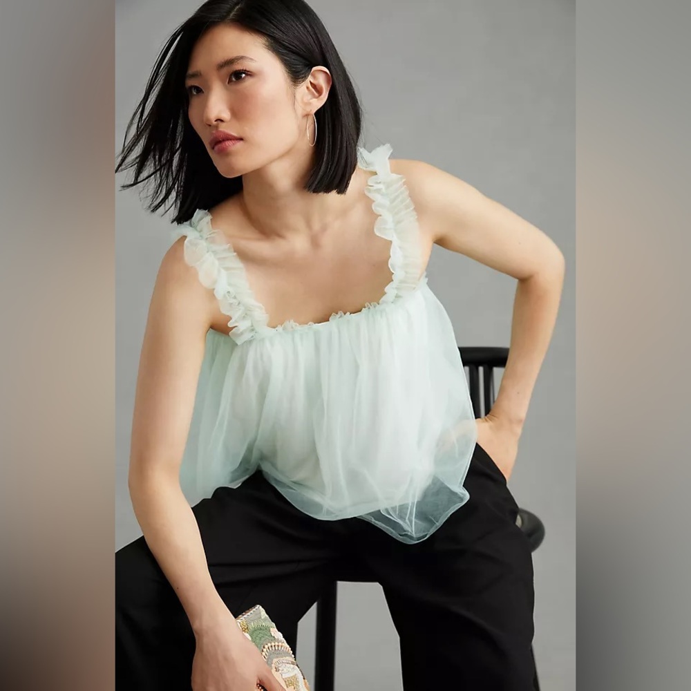 Anthropologie Tulle Top